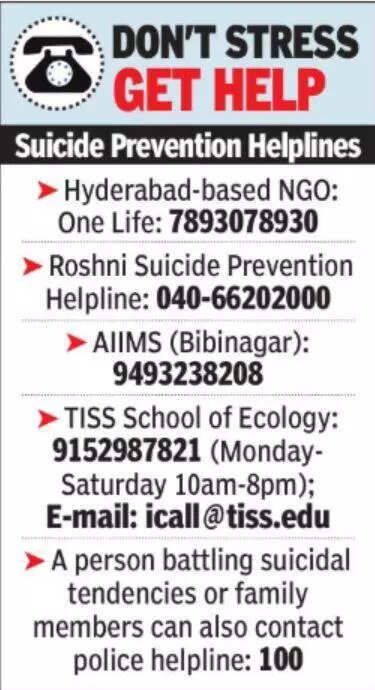 Exam stress drives spike in suicide helpline calls across Hyd