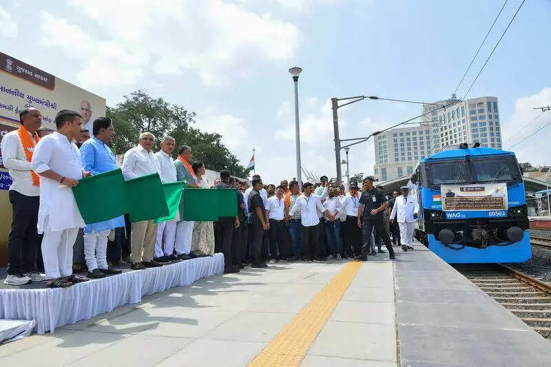 Gujarat chief minister flags off train with relief material for flood-hit Punjab