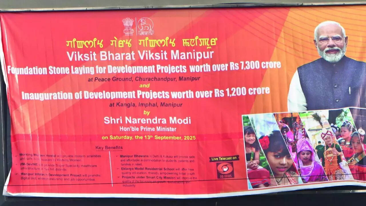 PM Modi's Manipur visit: Billboards with his face make it official