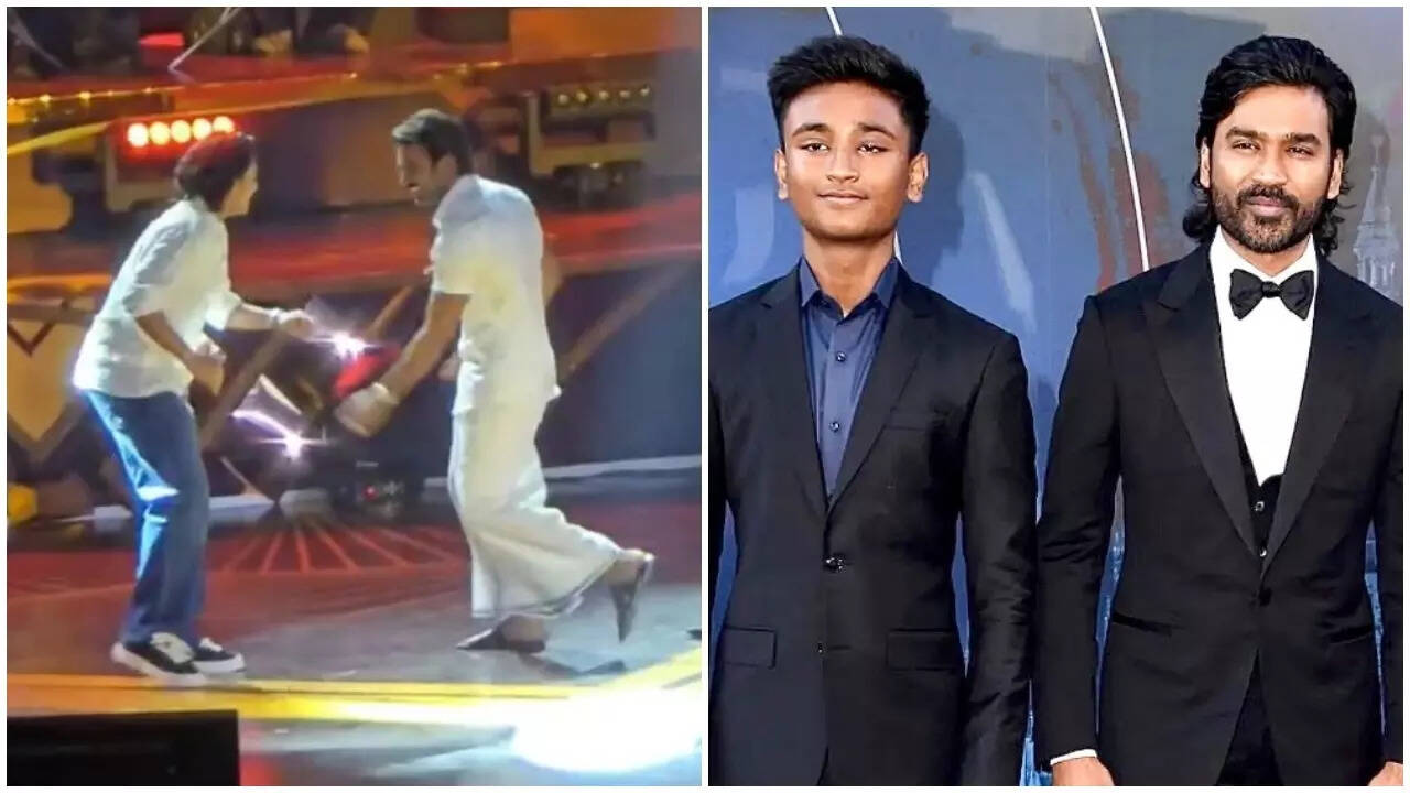 Dhanush and son Linga groove to 'Enjami Thandhaane': Watch
