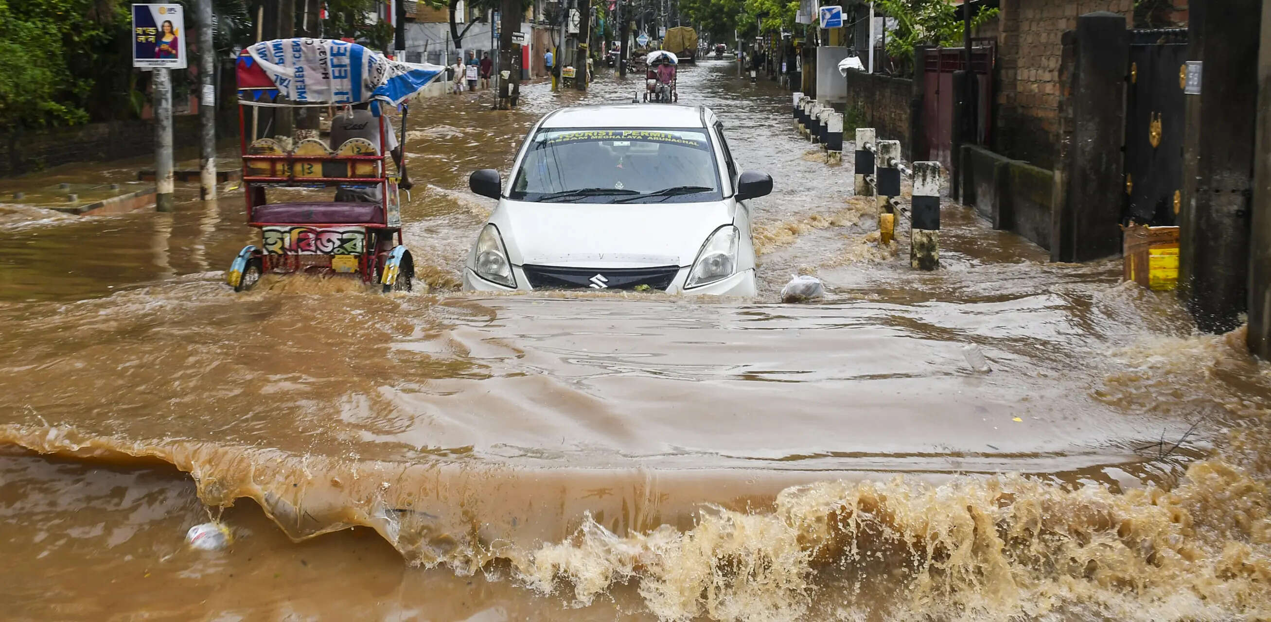 Guwahati waterlogged again, people stranded