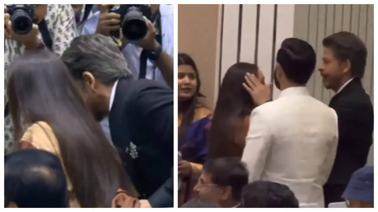 SRK holds Rani's pallu, fixes her hair at National Awards - WATCH