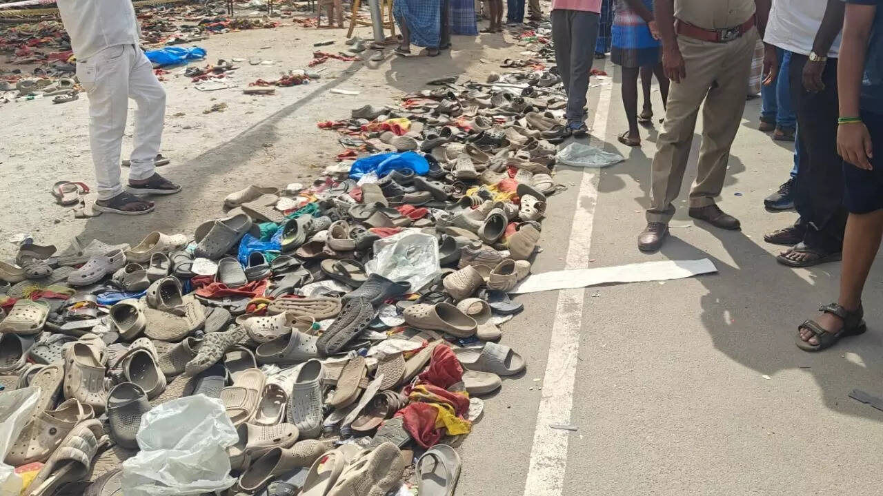 Karur stampede: Scattered shoes, torn flags - aftermath shows how celebration ended in tragedy