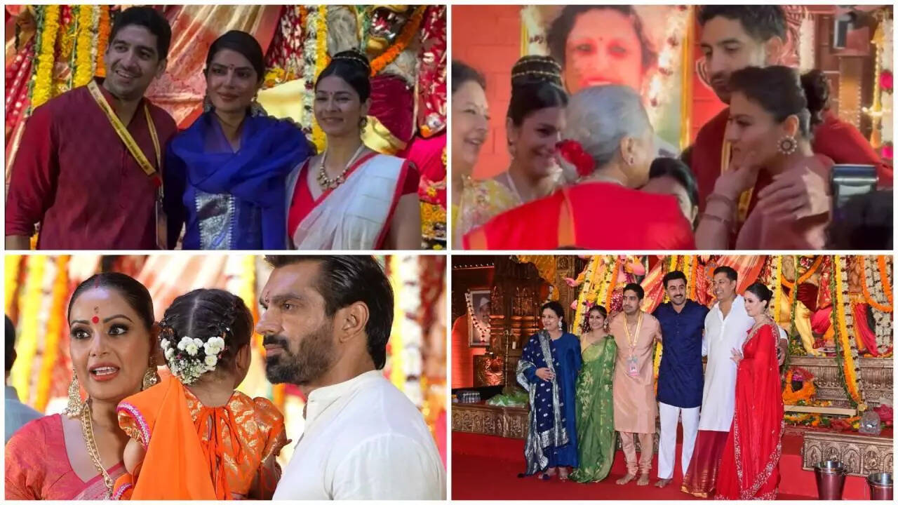 Priyanka visits Rani-Kajol family’s Durga Puja pandal