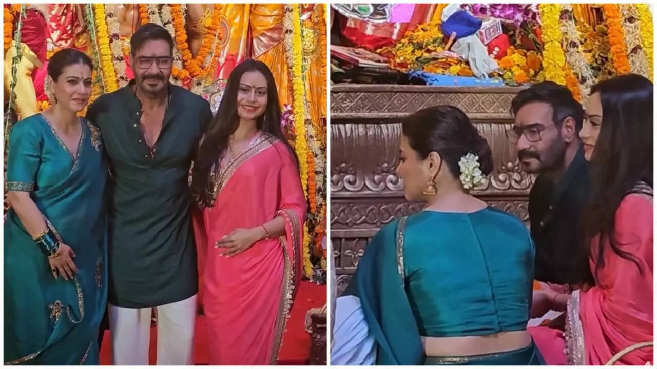 Kajol pulls Ajay’s leg over his slim look at Durga Puja