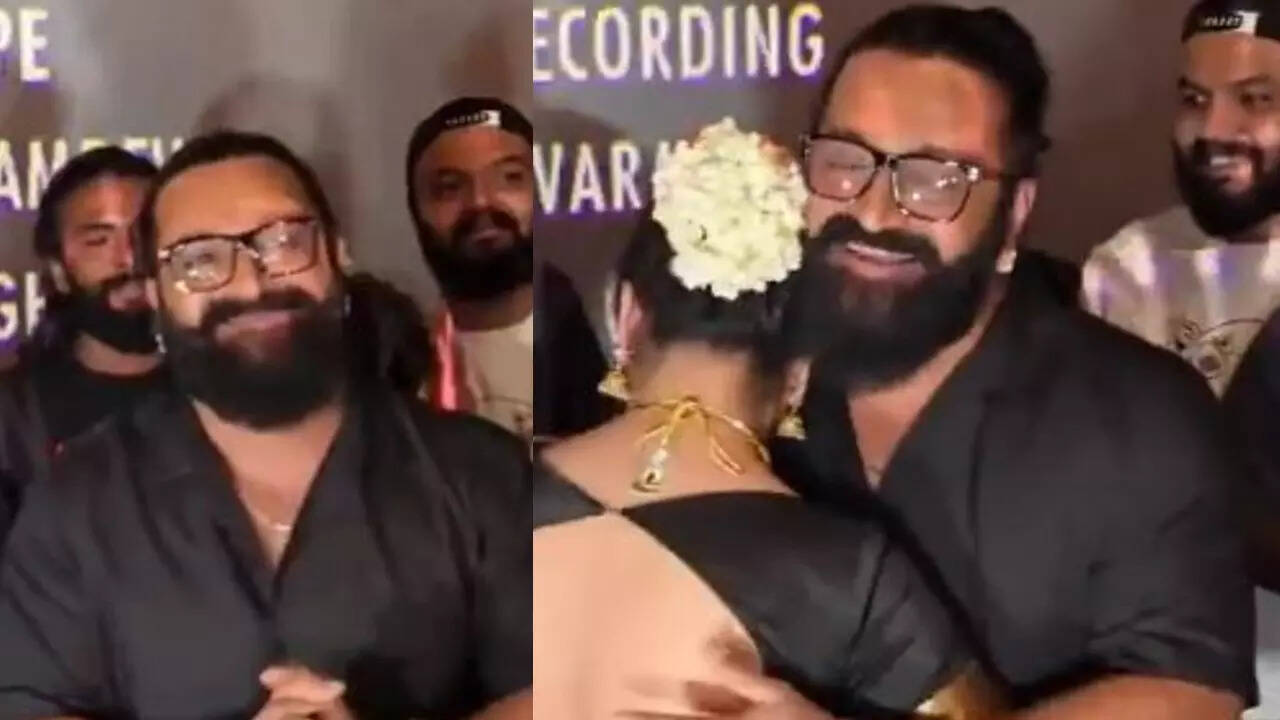 Rishab Shetty and his wife Pragathi Shetty's emotional moment