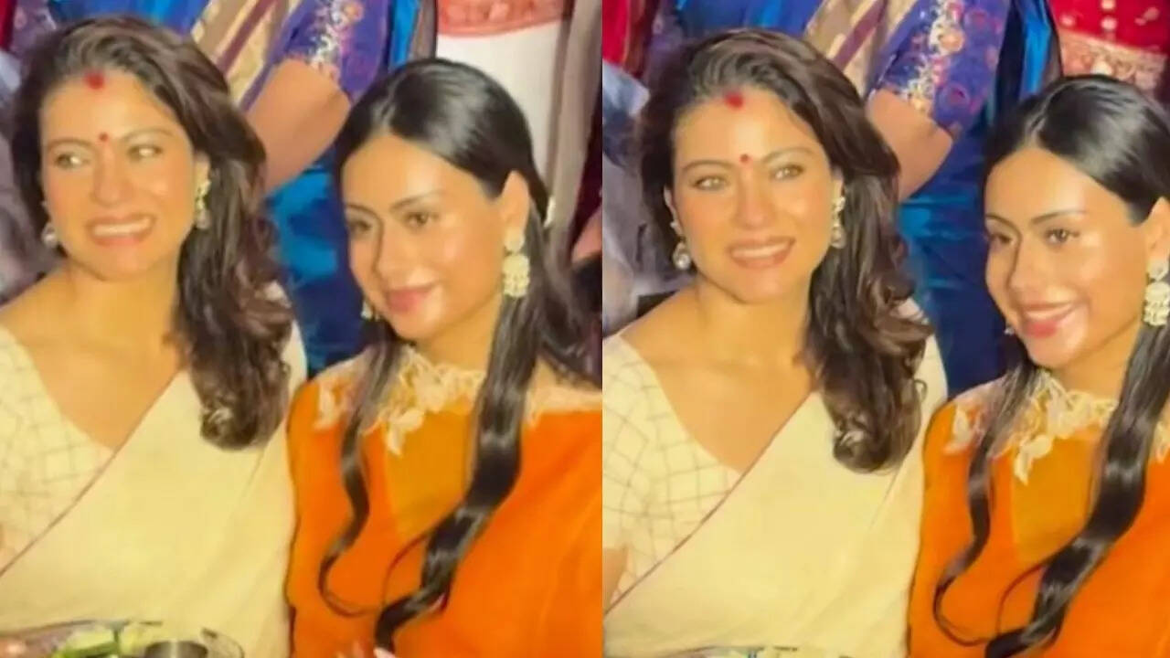 Kajol celebrates sindoor khela with daughter Nysa: VIDEO