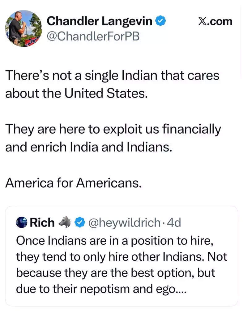 The anti-India X post that Chandler Langevin deleted amid major criticism