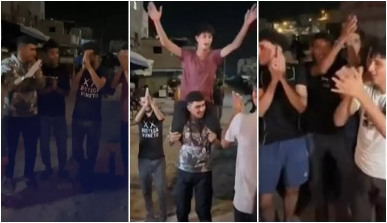 Watch: Celebrations erupt in Khan Yunis after Trump's Gaza peace deal; streets filled with people dancing, cheering