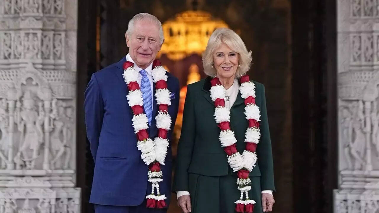 King Charles and Queen Camilla visit London's Neasden Temple to mark its 30th anniversary