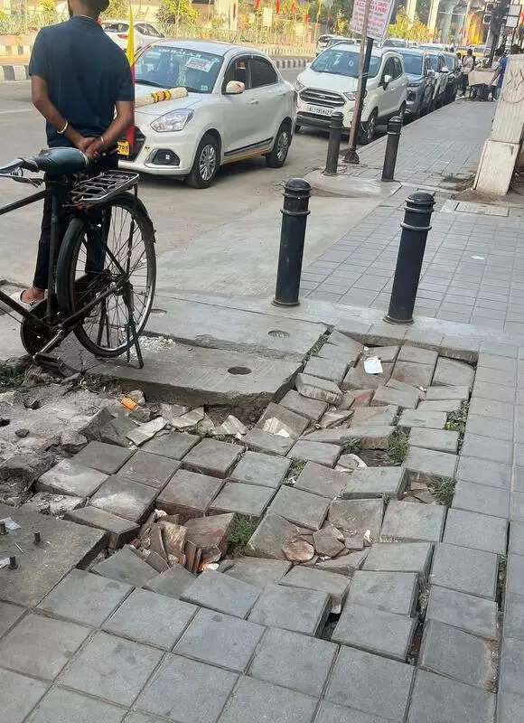MG Road’s broken footpaths go viral as citizens highlight issue in Bengaluru