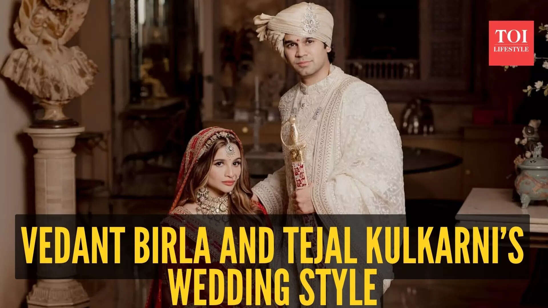 Stylish wedding pictures of Vedant Birla and Tejal Kulkarni