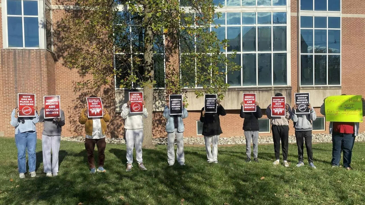 ‘American Hindus are not foreign agents’: Students protest at New Jersey university over anti-Hindu lecture