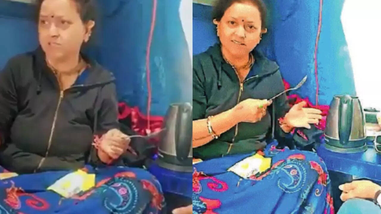Watch viral video: Passenger cooks noodles in train using electric kettle; Central Railway fumes