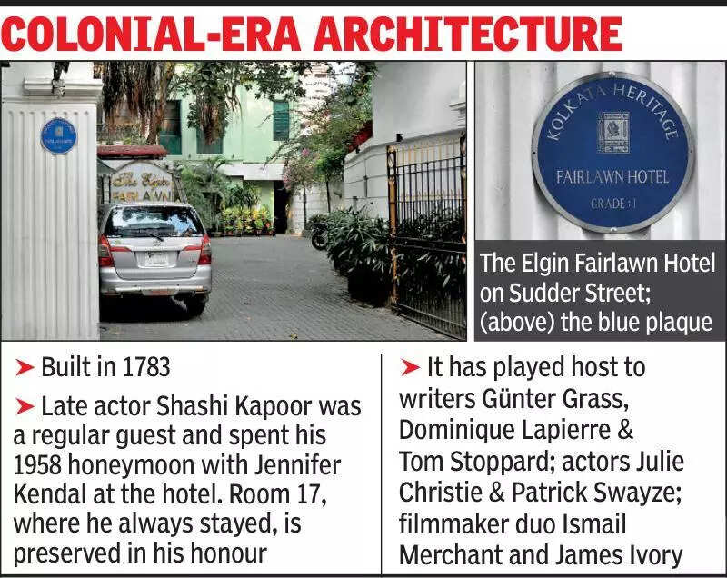 Blue heritage plaque for hotel with a room for the Kapoors