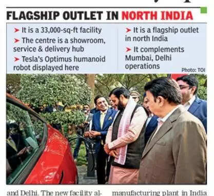 Showroom, delivery &amp; service: India’s 1st all-in-one Tesla facility opens in Gurgaon