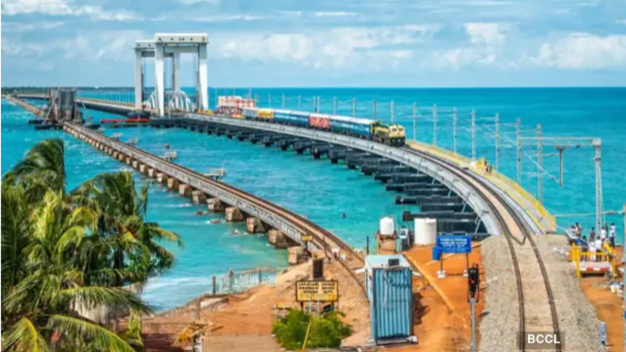 Heavy winds over Pamban bridge disrupt train services to and from Rameswaram