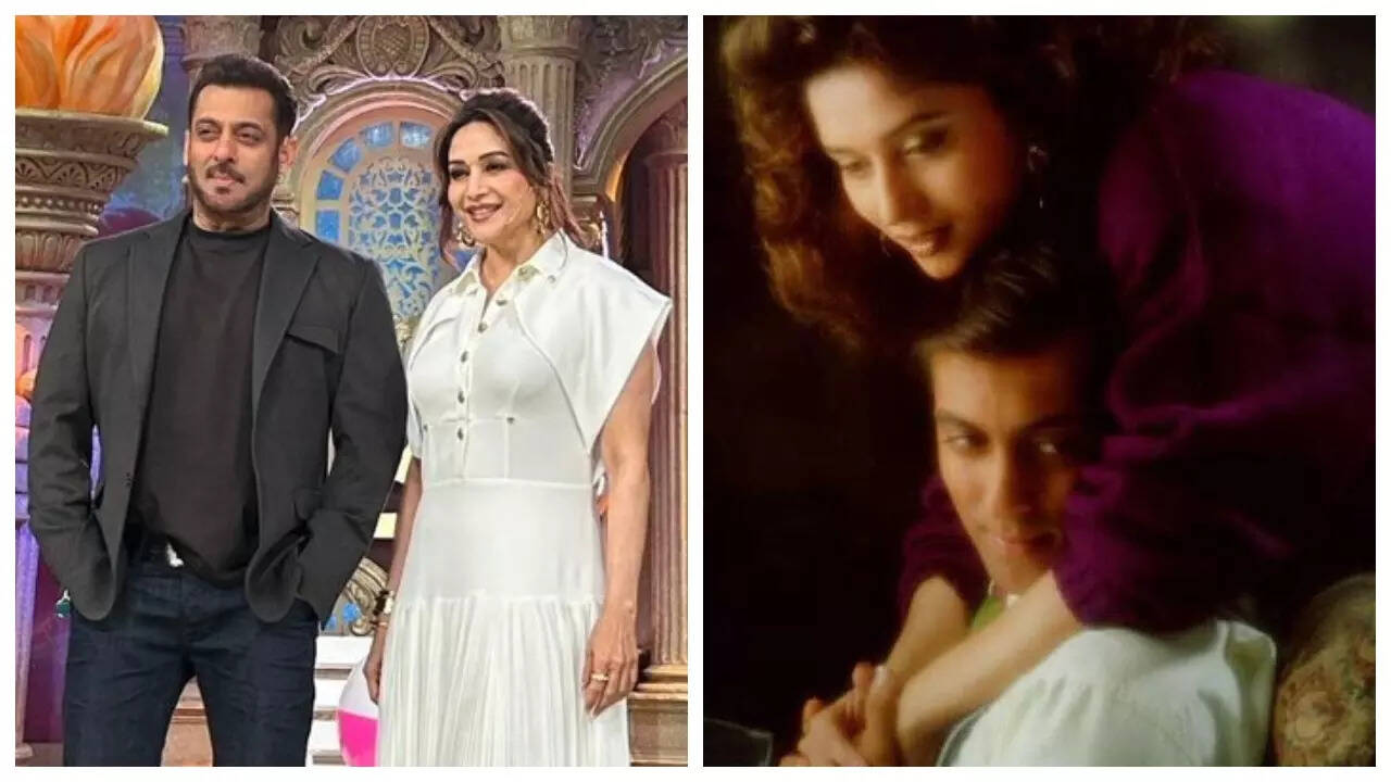 Salman-Madhuri reunite; Fans say 'Prem and Nisha after 31 yrs'