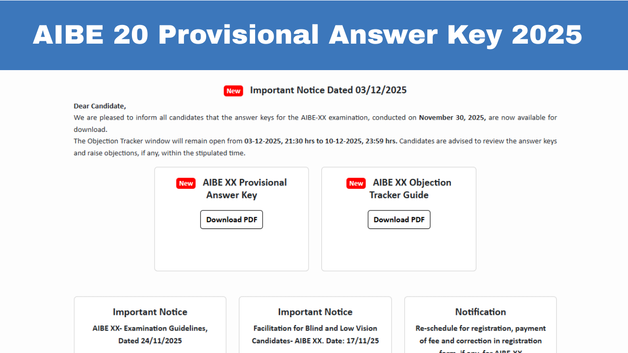 AIBE 20 answer key 2025 released at allindiabarexamination.com: Check direct link, objection deadline here