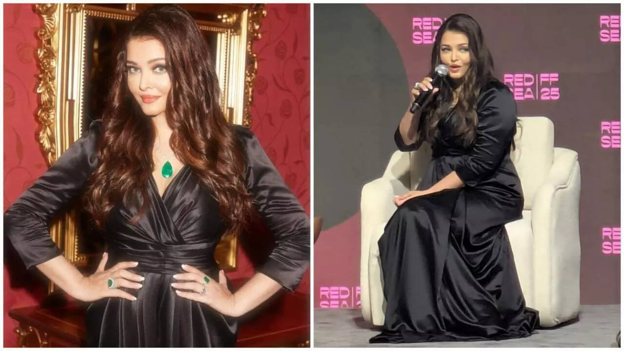 Aishwarya steals the spotlight in a Rs 5.4 lakh long silk gown
