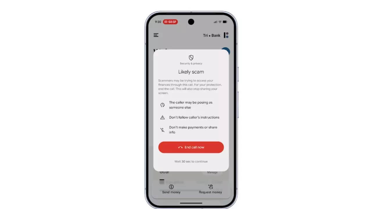 Android scam protection: Screen sharing warnings &amp; 30-second pause; protecting bank app users