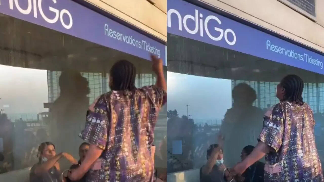 IndiGo cancellations: Foreigner loses cool, climbs atop counter at Mumbai airport — watch