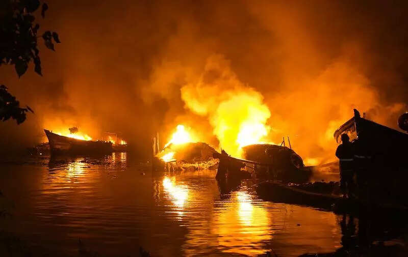 10 fishing boats gutted in fire in Kollam
