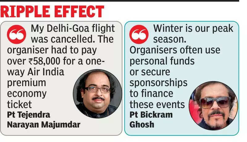 Artistes miss concerts in peak performance season