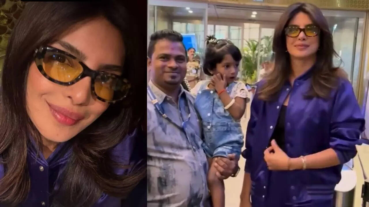Priyanka heads back to the US: ‘Varanasi’ star poses with paps