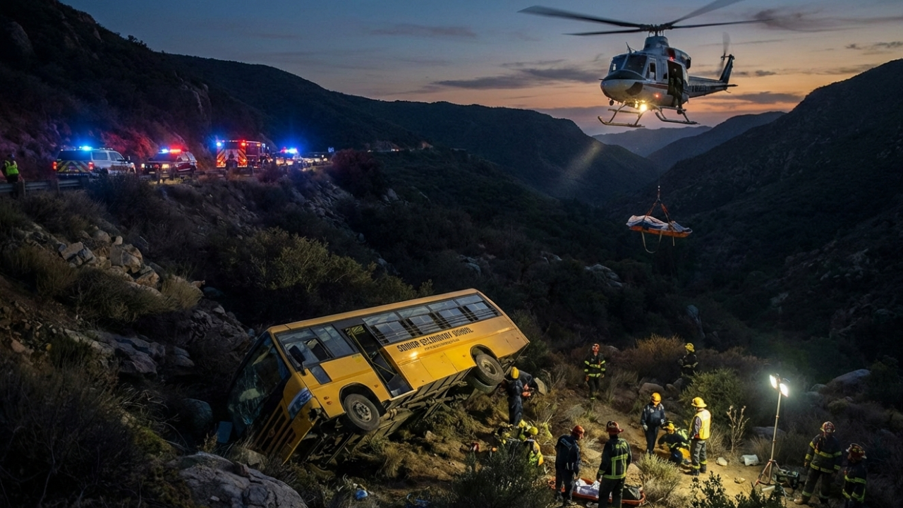 Colombia bus accident: School shuttle plunges into valley; 17 dead, 20 injured