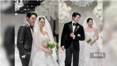 'A real-life K-drama ending': Fans swoon as Kim Woo Bin and Shin Min Ah share their first dreamy wedding pics