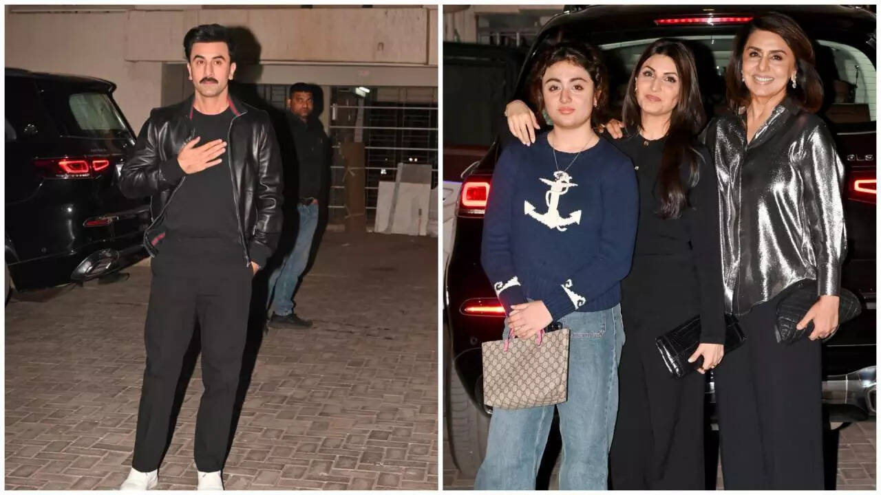 Ranbir, Neetu, Riddhima and Samara arrive for Christmas bash
