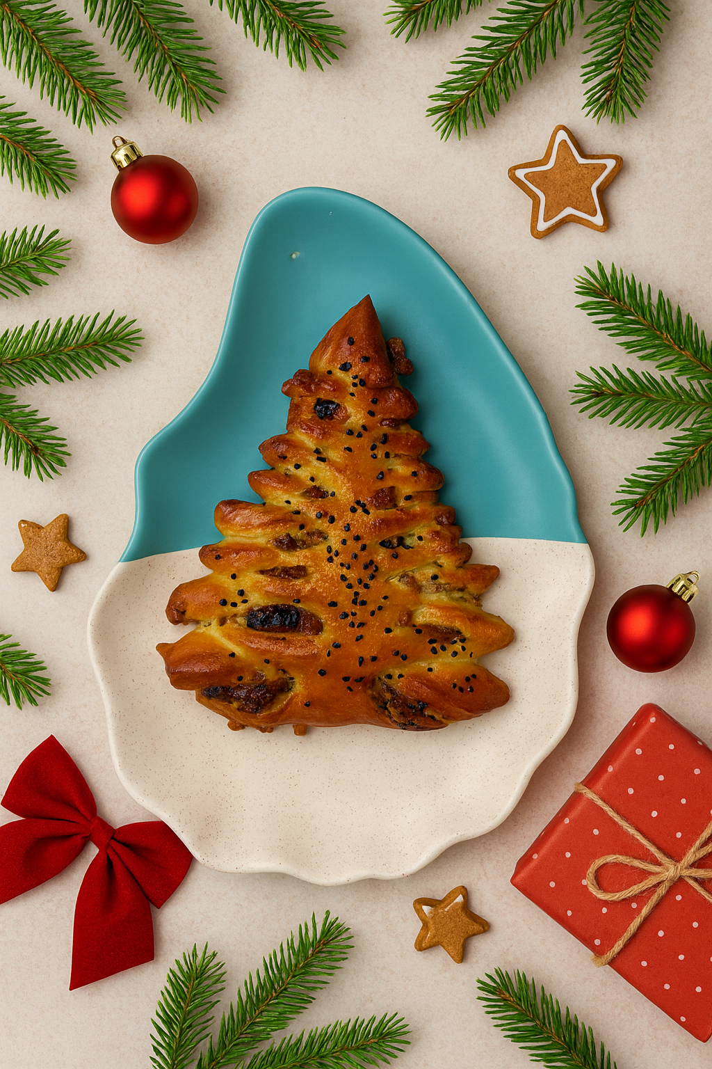 Christmas tree bread