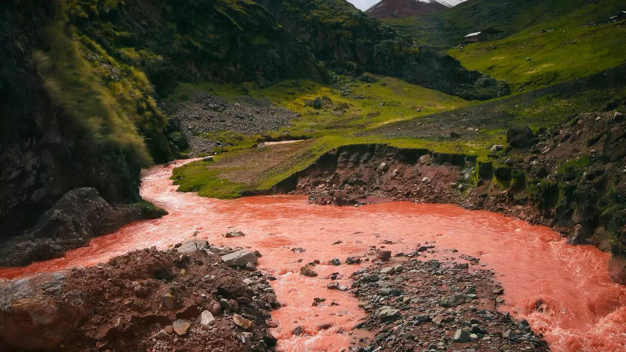 Why this Indian river turns red during the monsoon