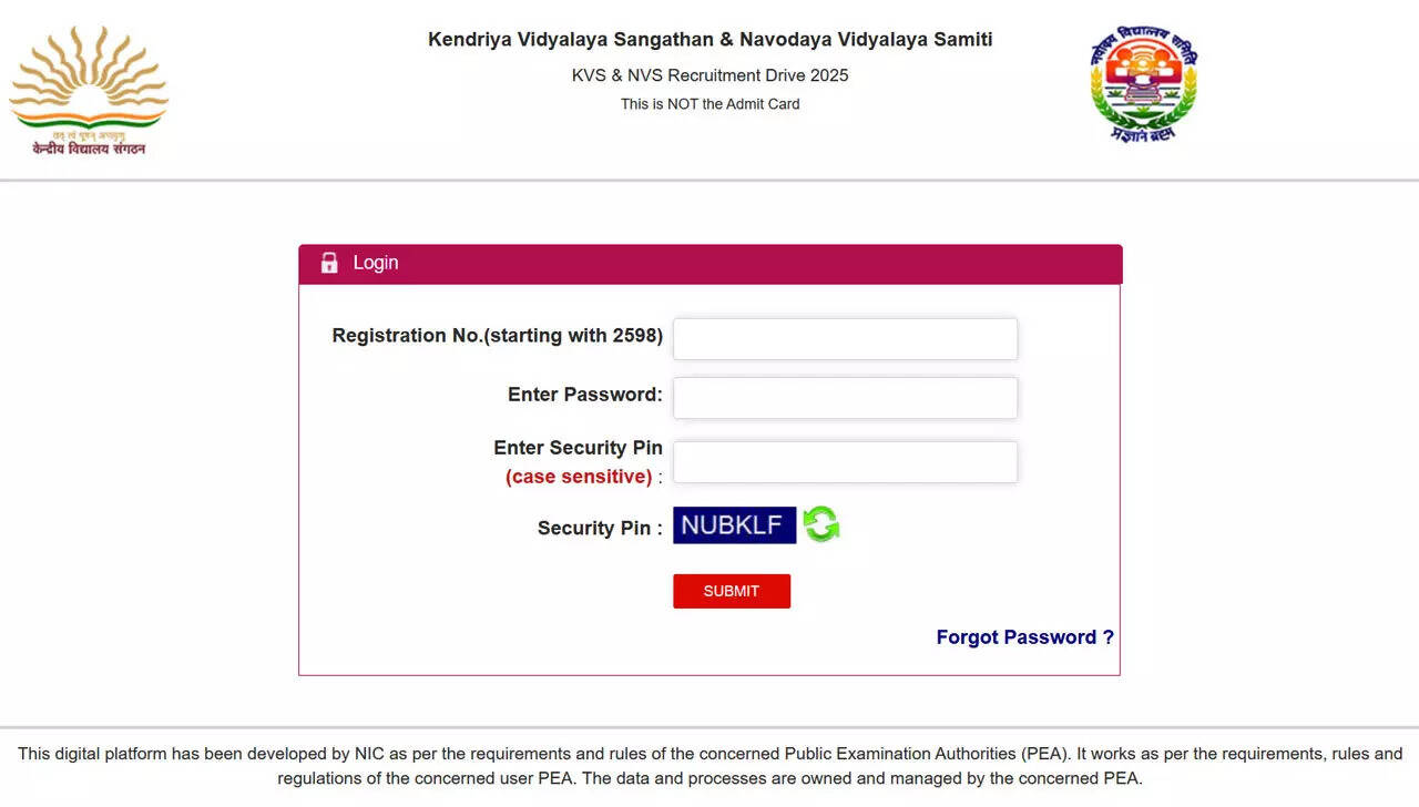 KVS NVS city intimation slip and Tier I exam schedule 2025 released at cbse.gov.in; download here