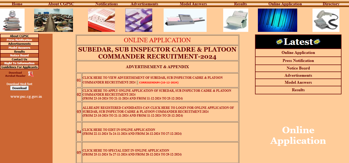 CGPSC admit card 2025 for Subedar, Sub Inspector Cadre and Platoon Commander recruitment released: Direct link here