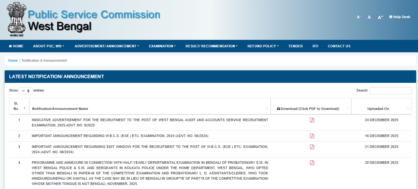 WBPSC Audit and Accounts Service recruitment 2025: Short notice released, check details here