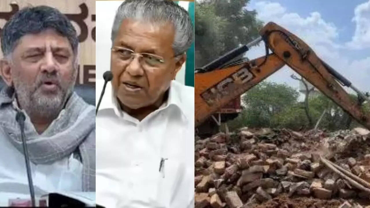 'We are not into bulldozers': DKS vs Vijayan over demolition drive