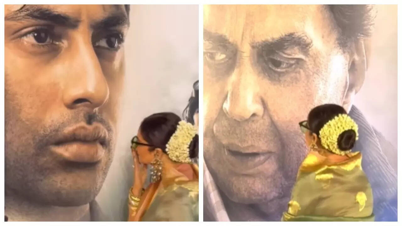 Rekha KISSES Bachchan's grandson Agastya's poster- WATCH