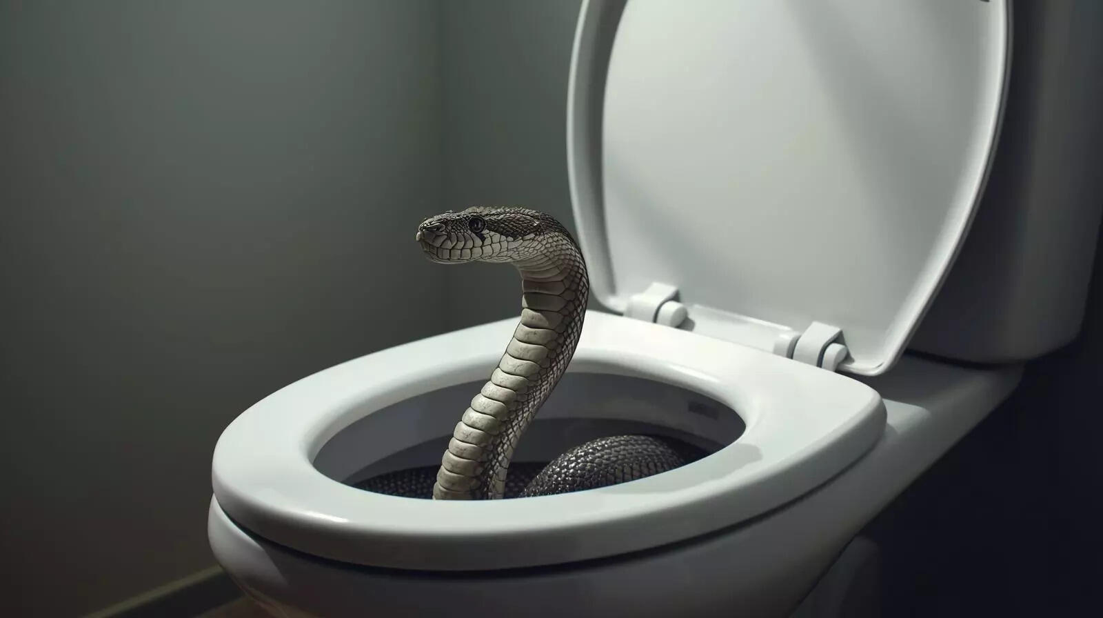 What attracts snakes to emerge from toilet bowls?