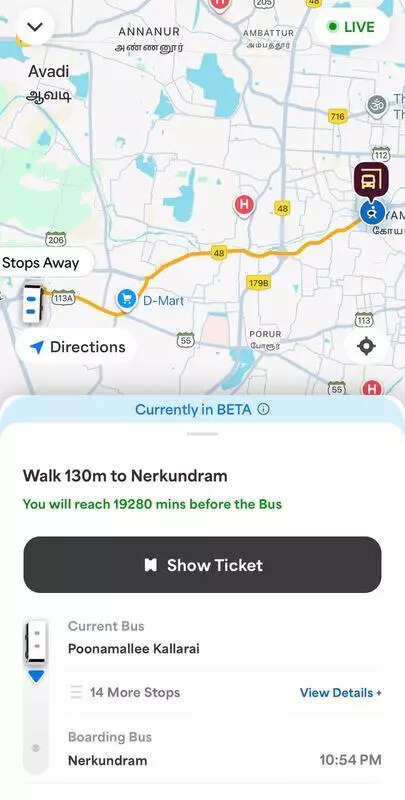Govt app tells commuters to wait 19,280 minutes for MTC bus