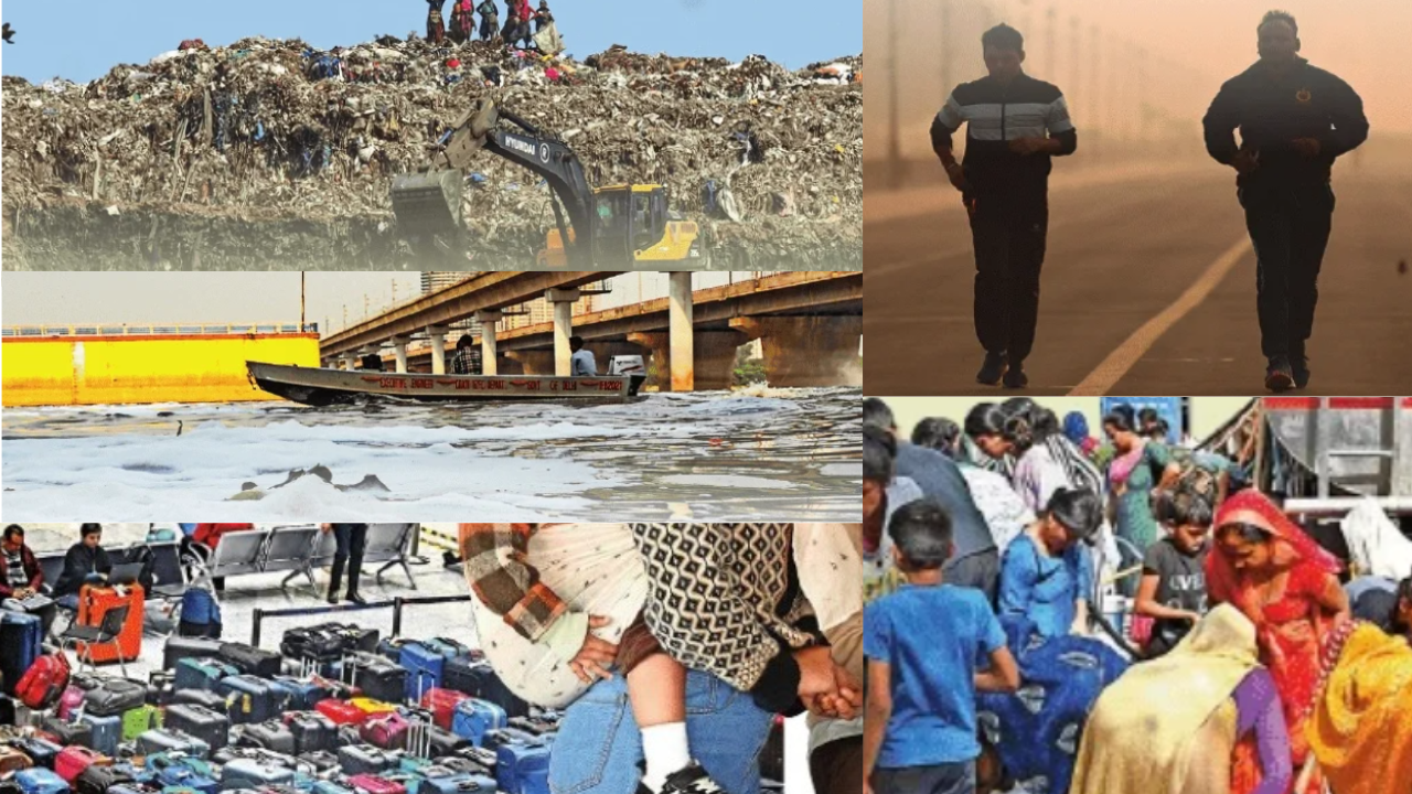 The good, the bad &amp; the ugly: Delhi’s mixed bag in 2025 – pollution, airport chaos, civic woes &amp; cybercrime amid health gains