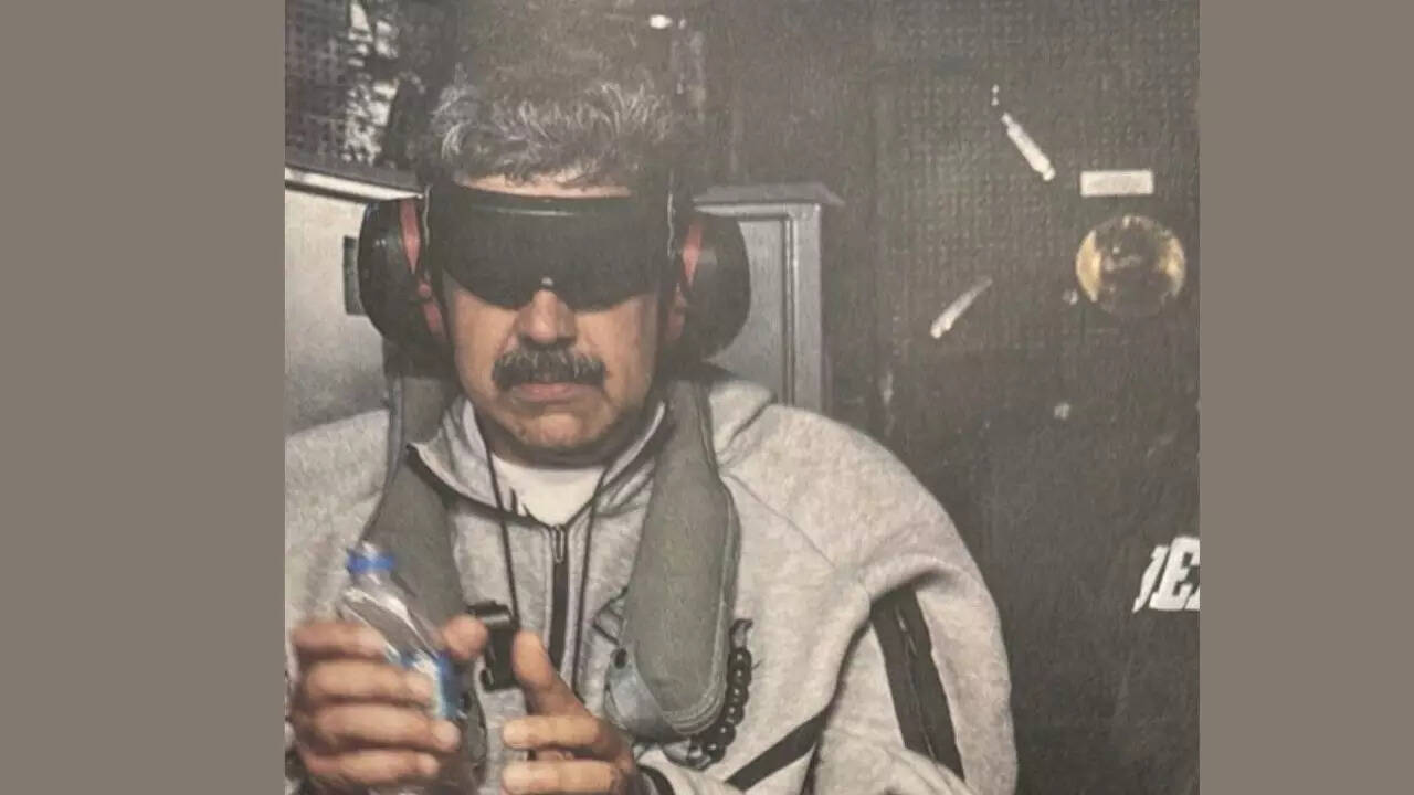 Trump shares first image of captured Maduro; Venezuela president on board US warship - see pic