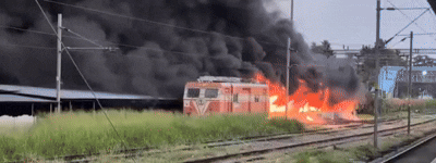 Watch: Fire erupts at Thrissur railway station; hundreds of two-wheelers gutted in blaze