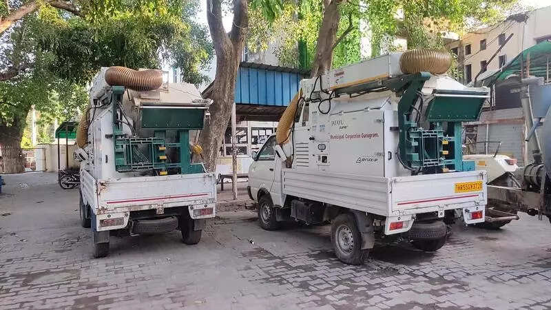 Gurgaon civic body’s Rs 1-crore vans out to clean roads after 18 months of gathering dust