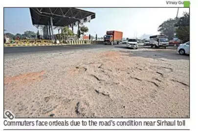 Broken road, Sirhaul toll tailbacks choke Udyog Vihar’s entry point in Gurgaon