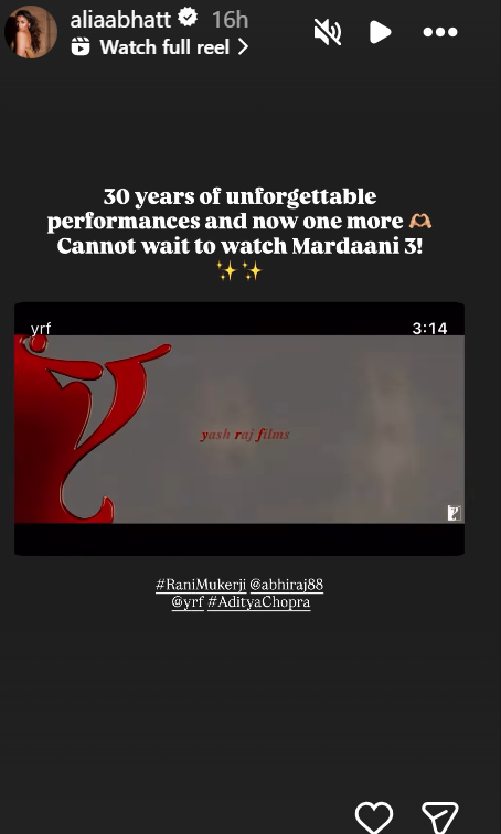 Alia praises Rani Mukerji’s 'Mardaani 3' trailer