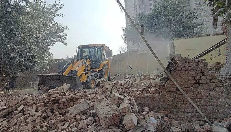 Rooms built on govt land razed in Gurgaon amid protest from locals
