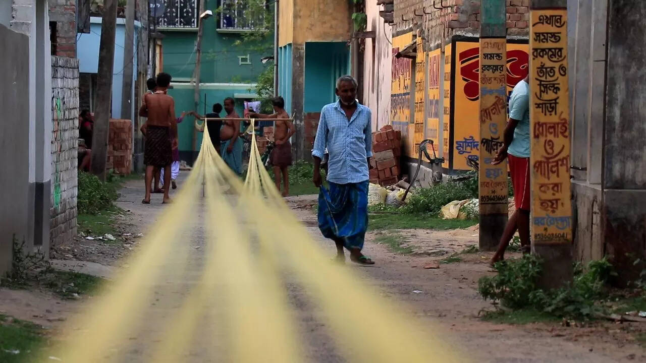 From yarn to weaving, each step is labour intensive
