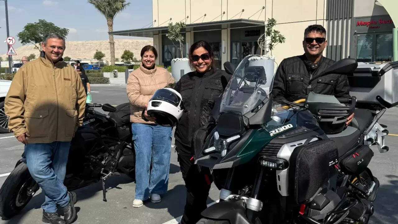 R Madhavan zooms off on a bike ride with wife in Dubai
